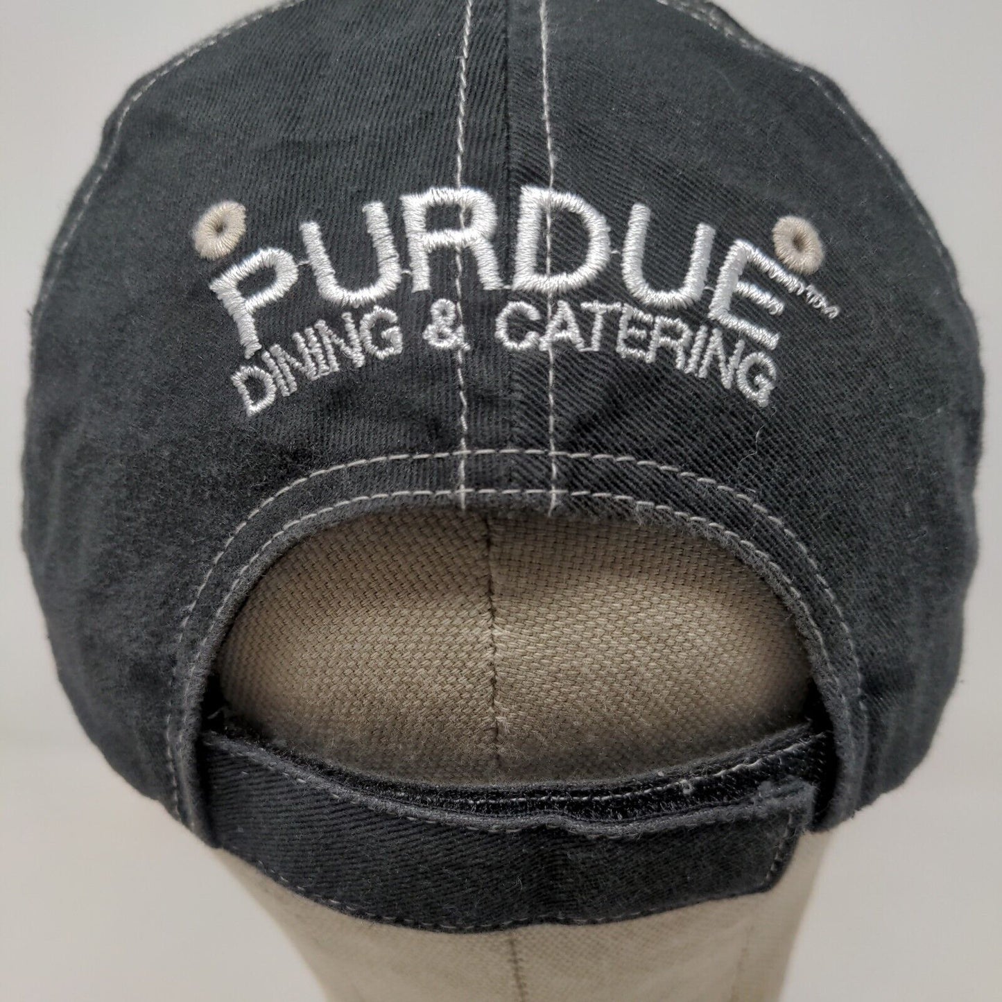 Port Authority Men's Strapback Hat Gray OSFA Embroidered 150 Years Purdue Dining