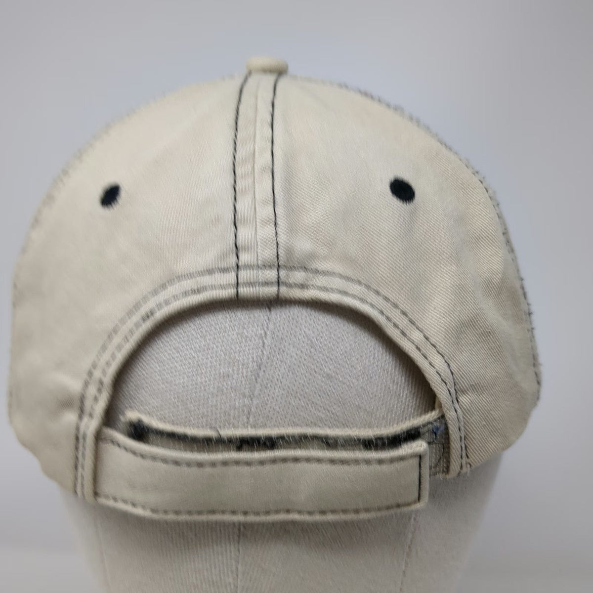 Port Authority Baseball Cap Beige OSFM Blackfoot Bands Trumpet Music Blue Hat