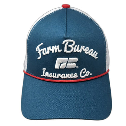 Buck's Bags Farm Bureau Insurance Co. Trucker Hat Blue One Size Rope Mesh Back