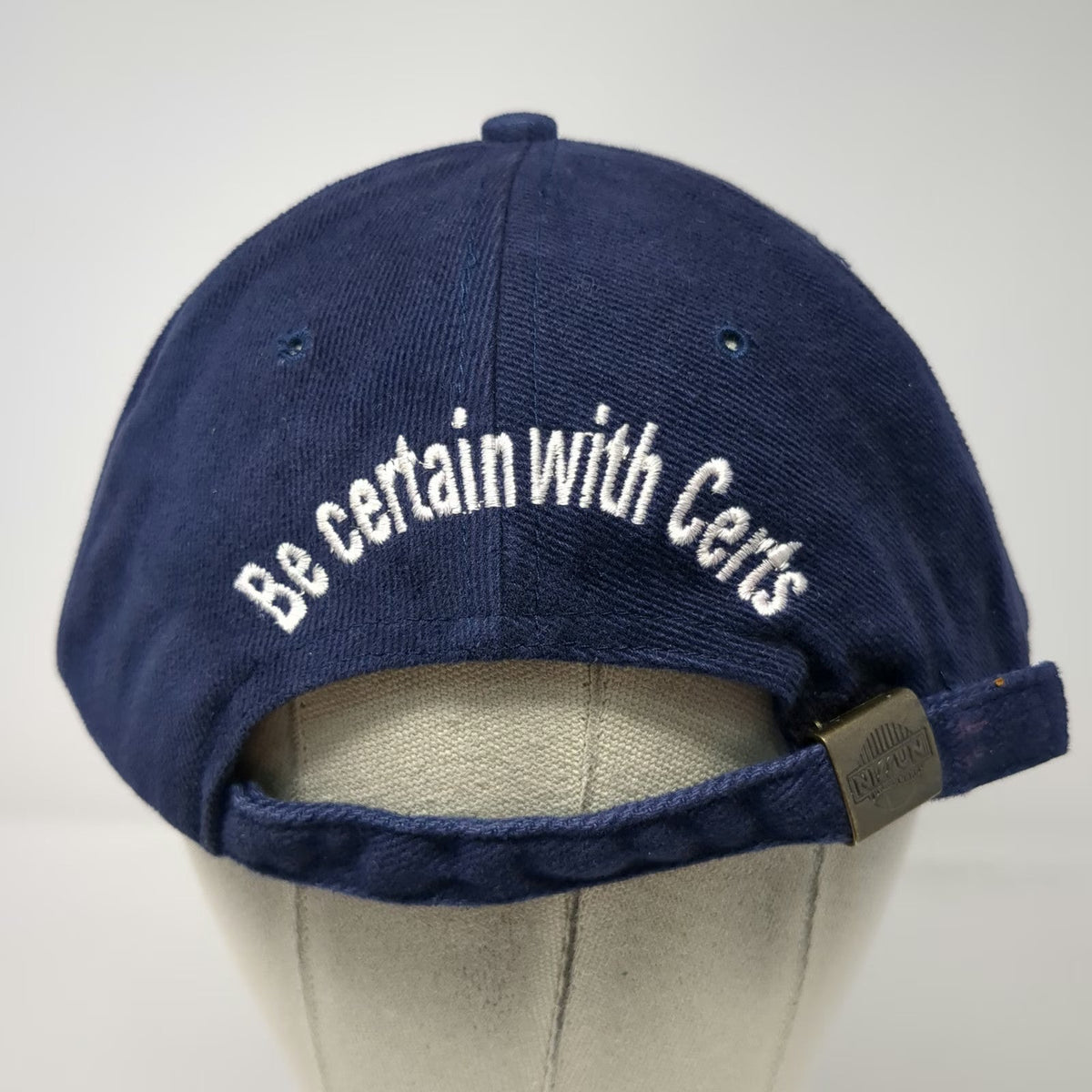 Nissin Cap Certs Blue One Size Baseball Cap Hat Embroidered Slogan Slideback