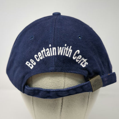 Nissin Cap Certs Blue One Size Baseball Cap Hat Embroidered Slogan Slideback
