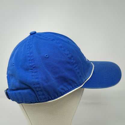 Adidas Baseball Cap Blue White One Size Embroidered Logo Cotton Slideback Hat