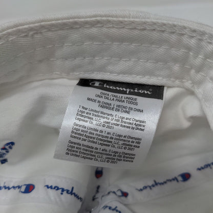 Champion Slideback Hat White OSFA Adjustable Embroidered C Logo