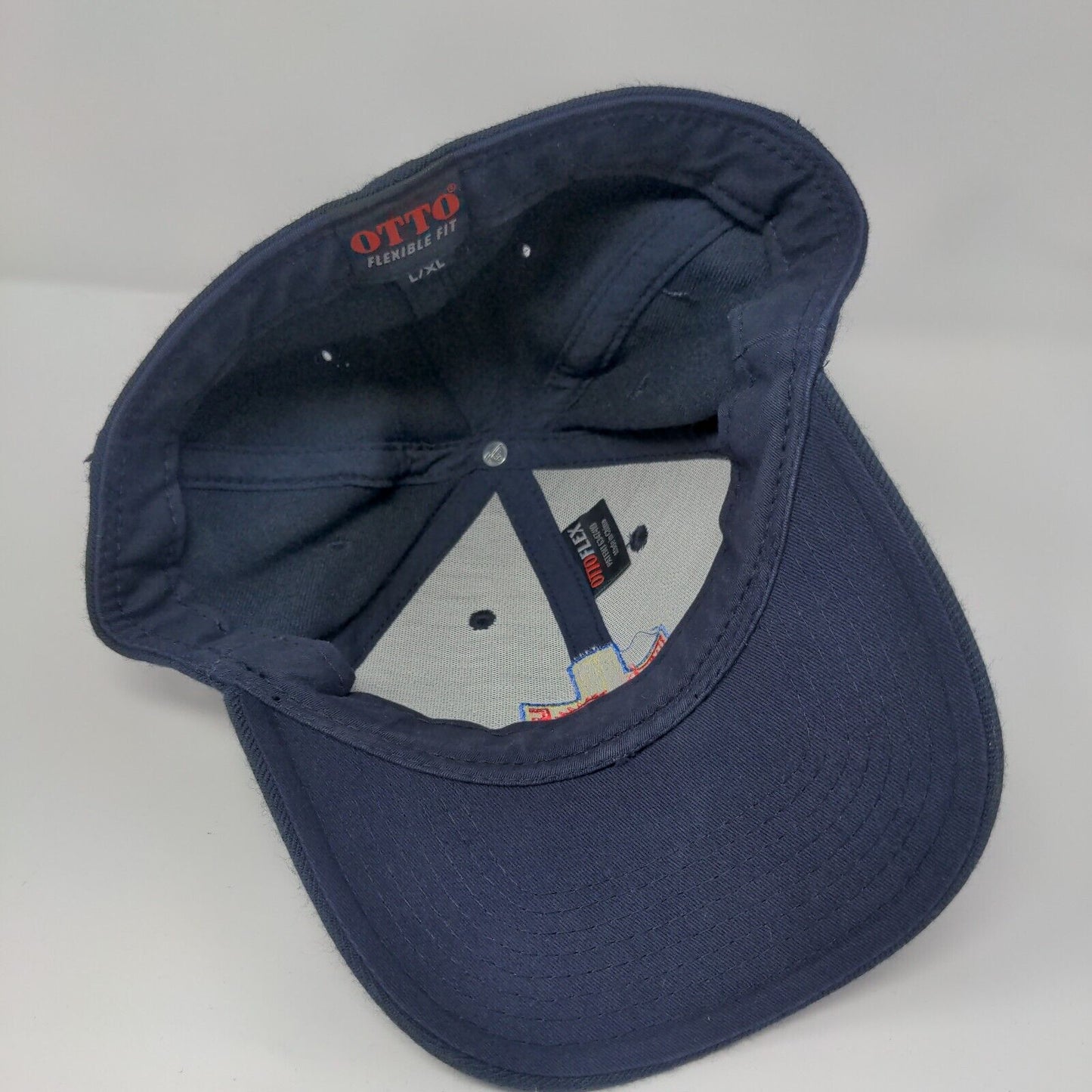Cross Fitted Hat Blue L/XL Embroidered Otto Flexible Fit Solid 6 Panel