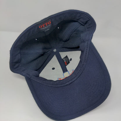 Cross Fitted Hat Blue L/XL Embroidered Otto Flexible Fit Solid 6 Panel