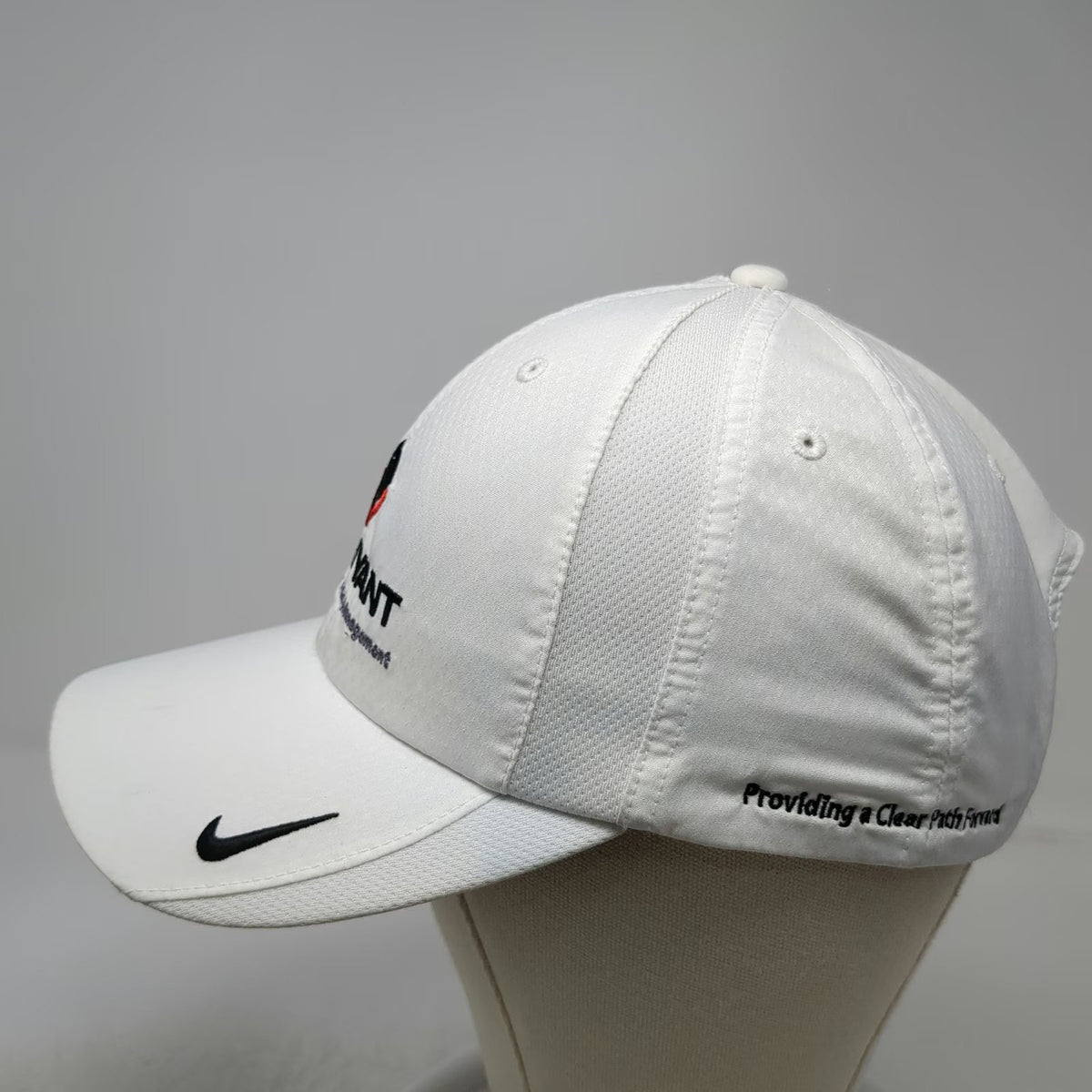 Nike Baseball Cap White OSFM Golf Dri-Fit Secuvant Cyber Security Hat Strapback