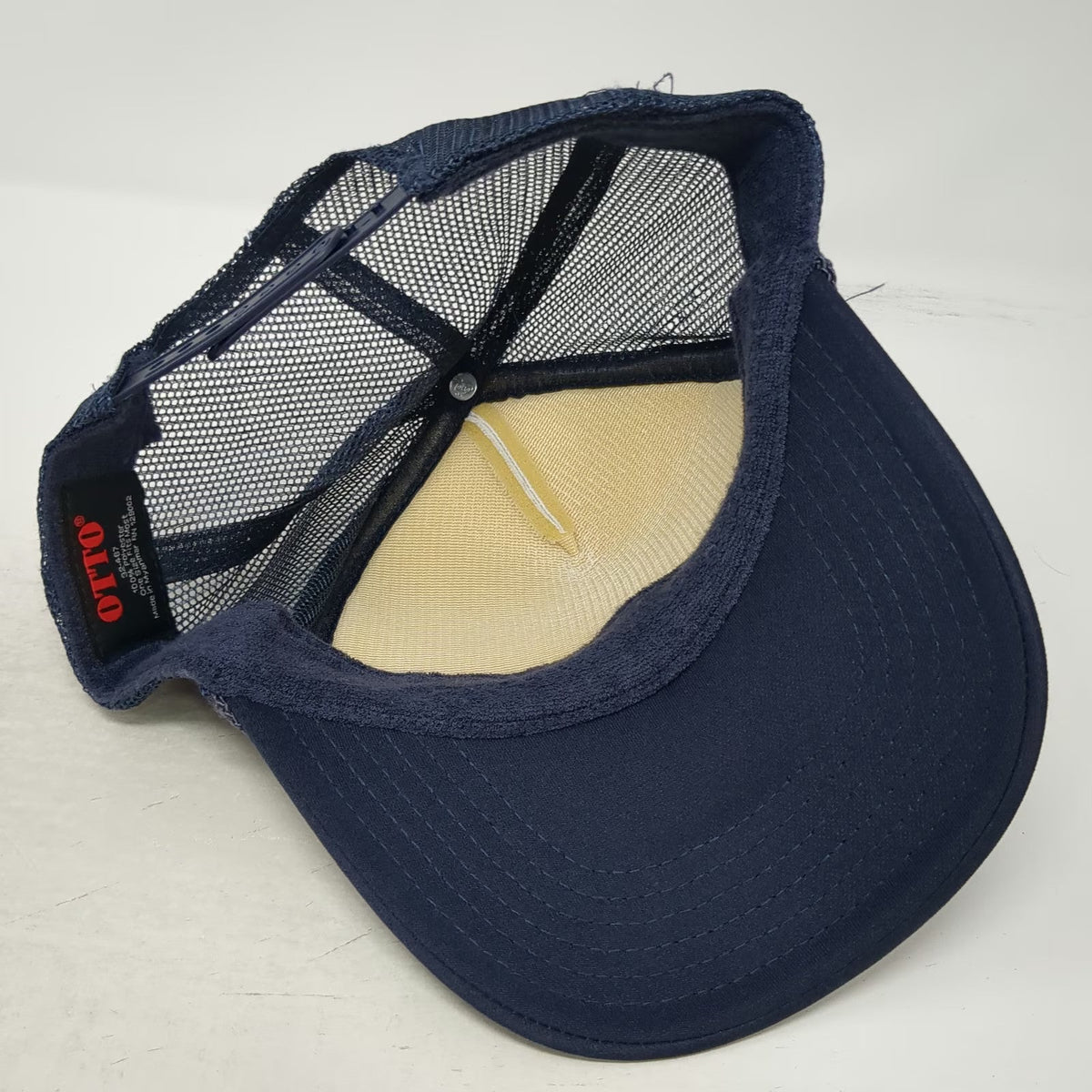 OTTO Trucker Hat Blue White One Size Block Island BIBH Mesh Snapback Foam Brim