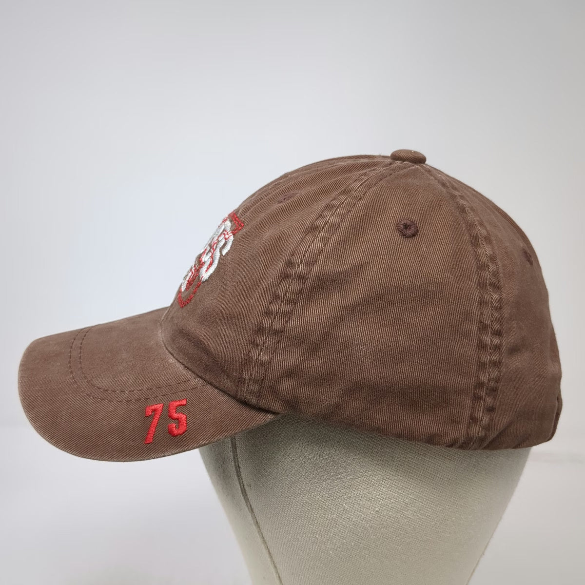 Moss Baseball Cap Brown One Size Leather Strapback 75 SRF CA Cotton Twill Hat