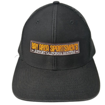 Richardson Trucker Hat Black One Size Bay Area Sportsmen's Hunters Mesh Patch