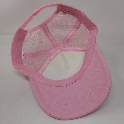 Mermaid Hair Don't Care Snapback Mesh Back Trucker Hat Pink 5-10 Years