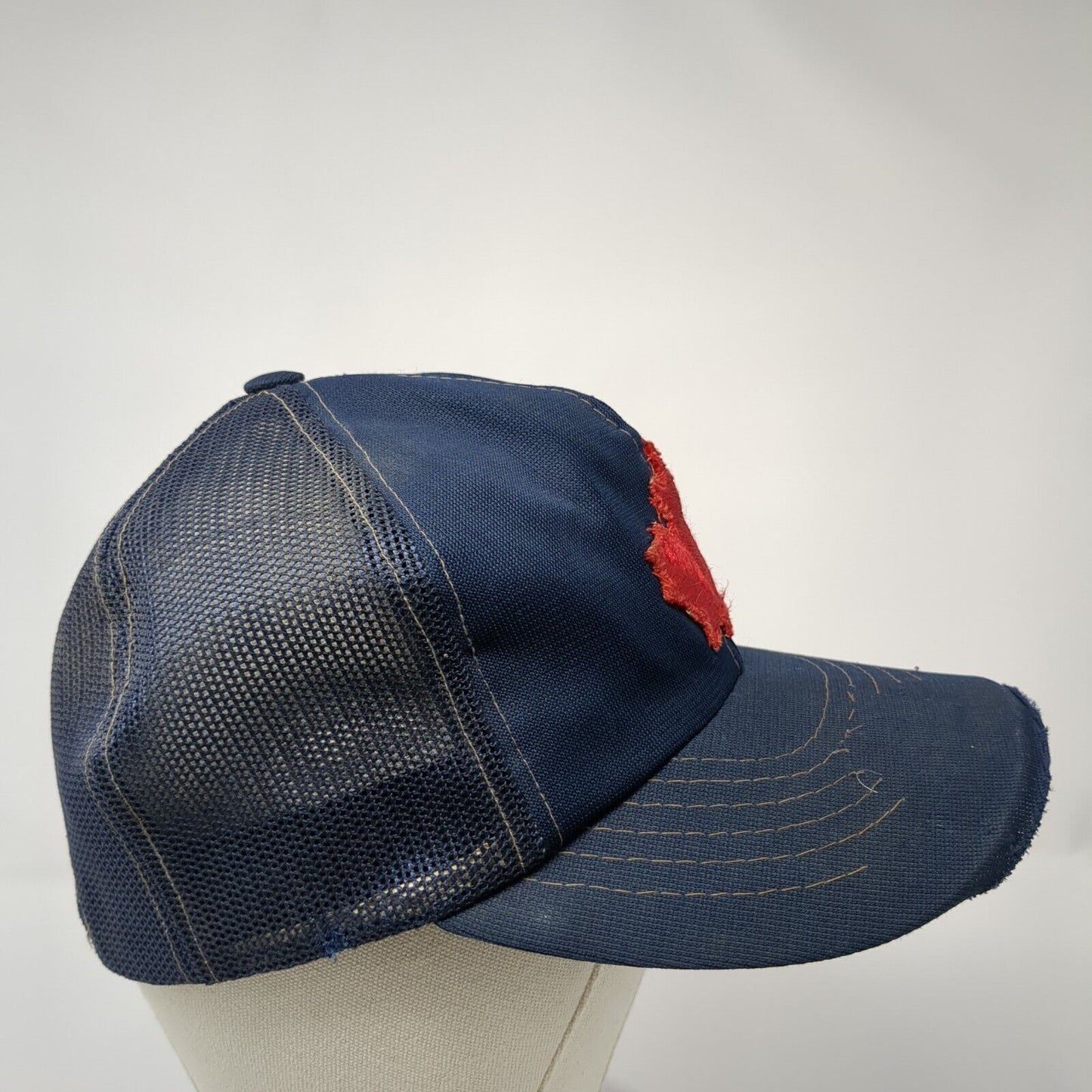 Canadian Maple Leaf Snapback Trucker Hat Blue One Size Adjustable Mesh Back