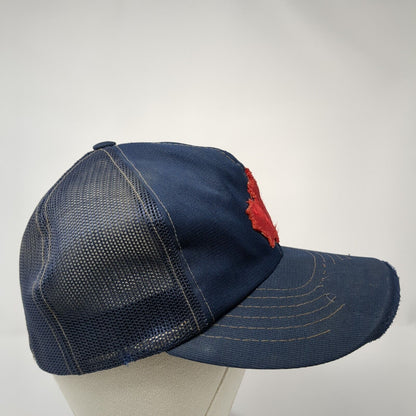 Canadian Maple Leaf Snapback Trucker Hat Blue One Size Adjustable Mesh Back