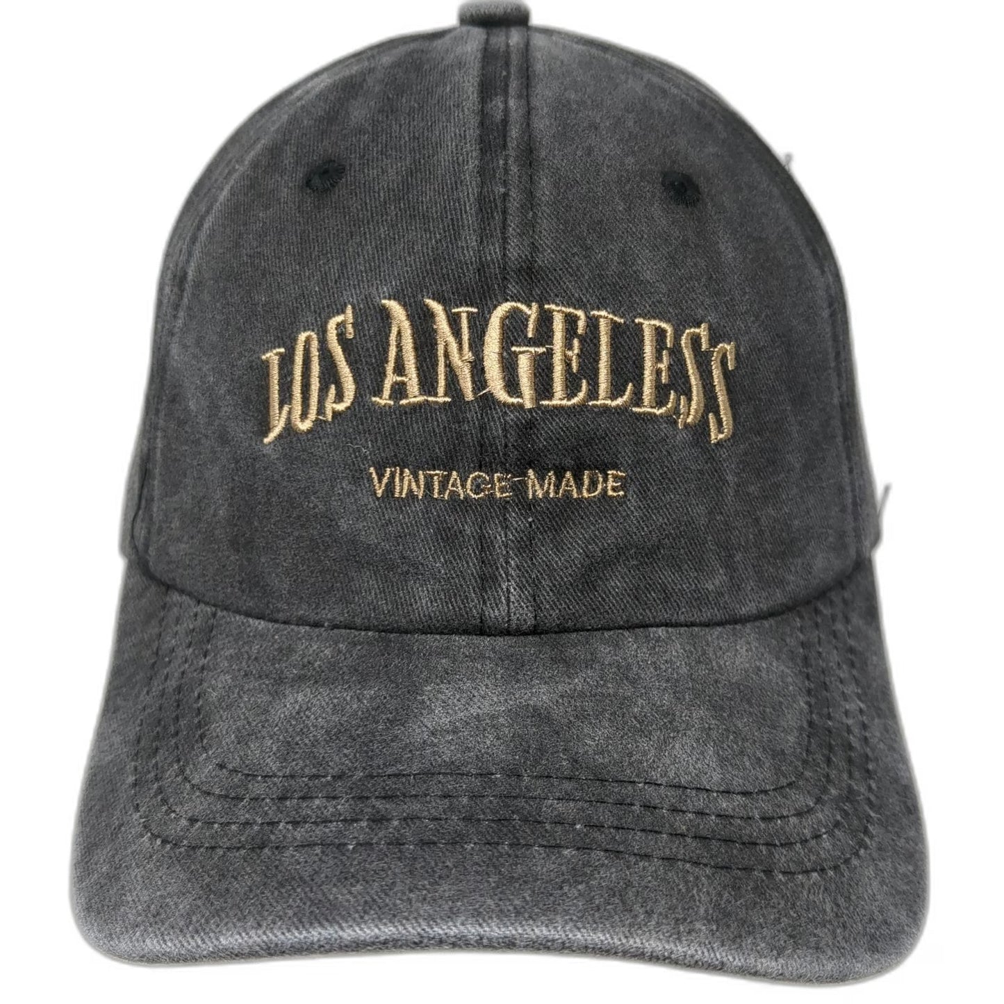 Linea Style Los Angeles Baseball Cap Gray Gold One Size Cotton Slideback Hat