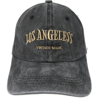 Linea Style Los Angeles Baseball Cap Gray Gold One Size Cotton Slideback Hat