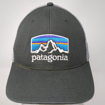 Patagonia Trucker Hat Gray One Size Mesh Snapback Fitz Roy Mountain Logo Hat