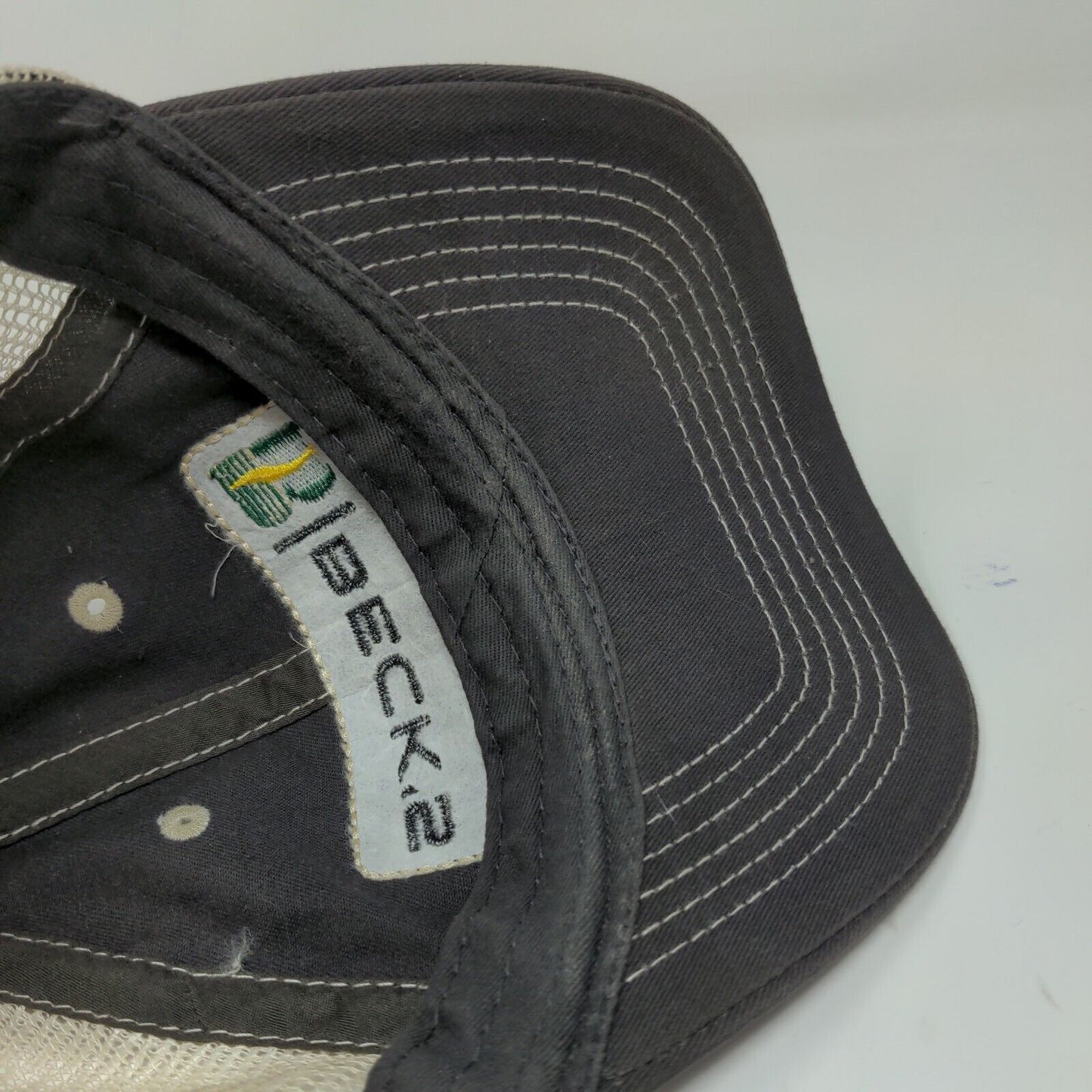 Beck's Seeds Men's Strapback Mesh Back Hat Gray Size OSFA Embroidered Logo