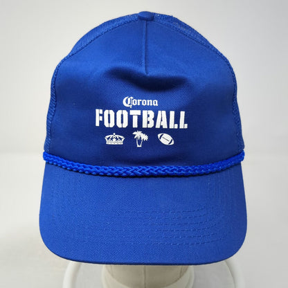 Port Authority Trucker Hat Blue One Size Corona Football Rope Mesh Snapback