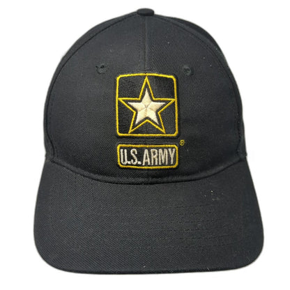 U.S. Army Baseball Cap Black Gold One Size USA Made Strapback Military Hat