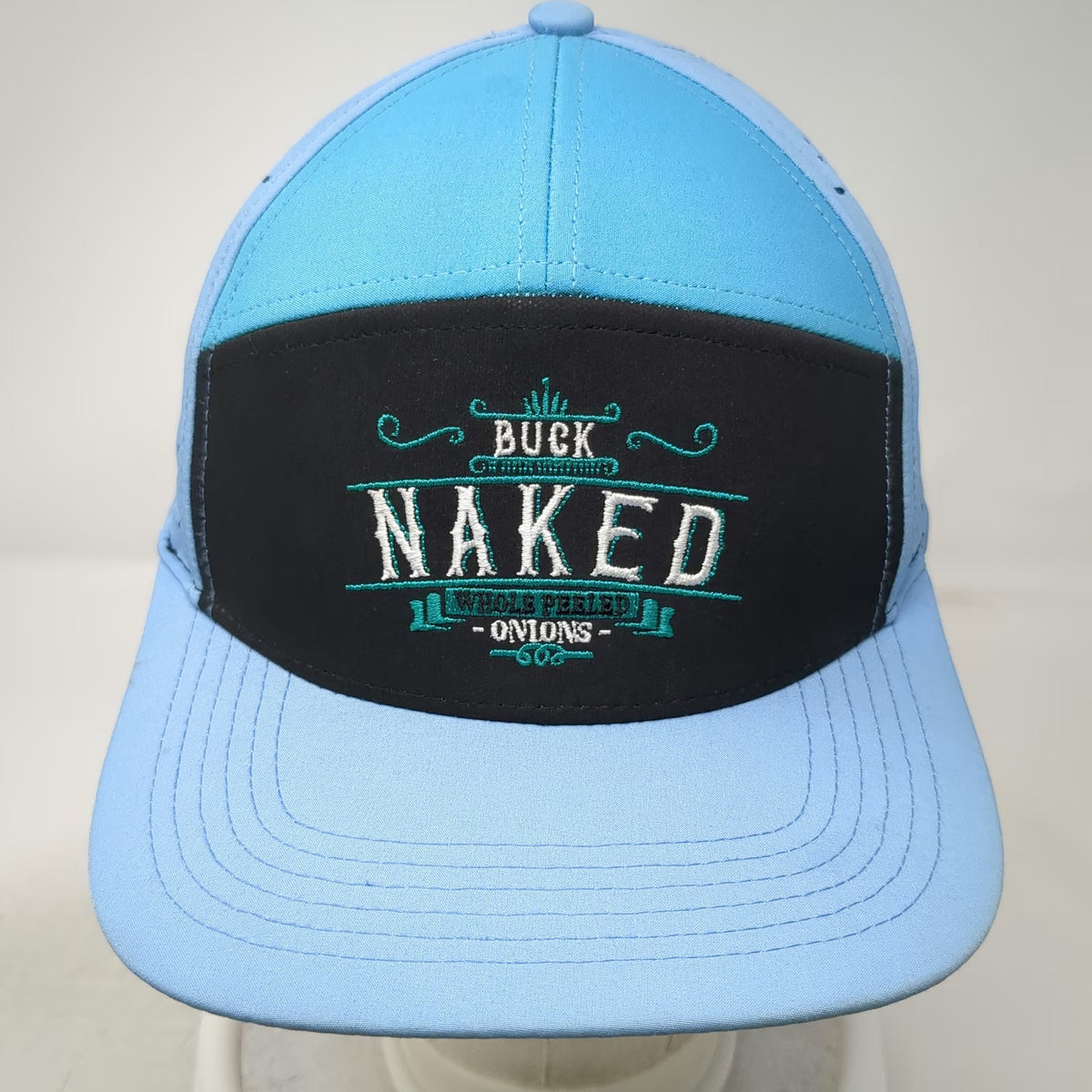 The Heartbeat Brand Trucker Hat Blue One Size Buck Naked Perforated Tractor