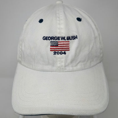 Camp David Baseball Cap White Blue One Size George W Bush 2004 American Flag hat
