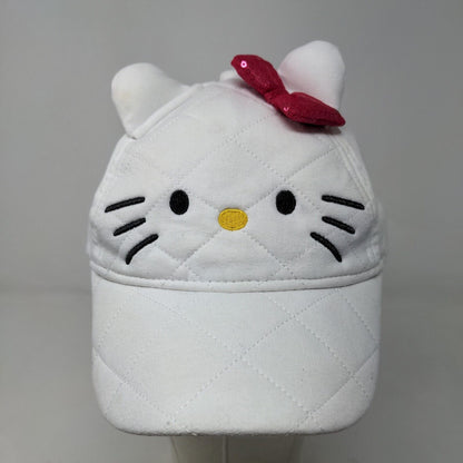 Hello Kitty Sanrio Girl's Strapback Hat White Size OSFM Embroidered Face Logo