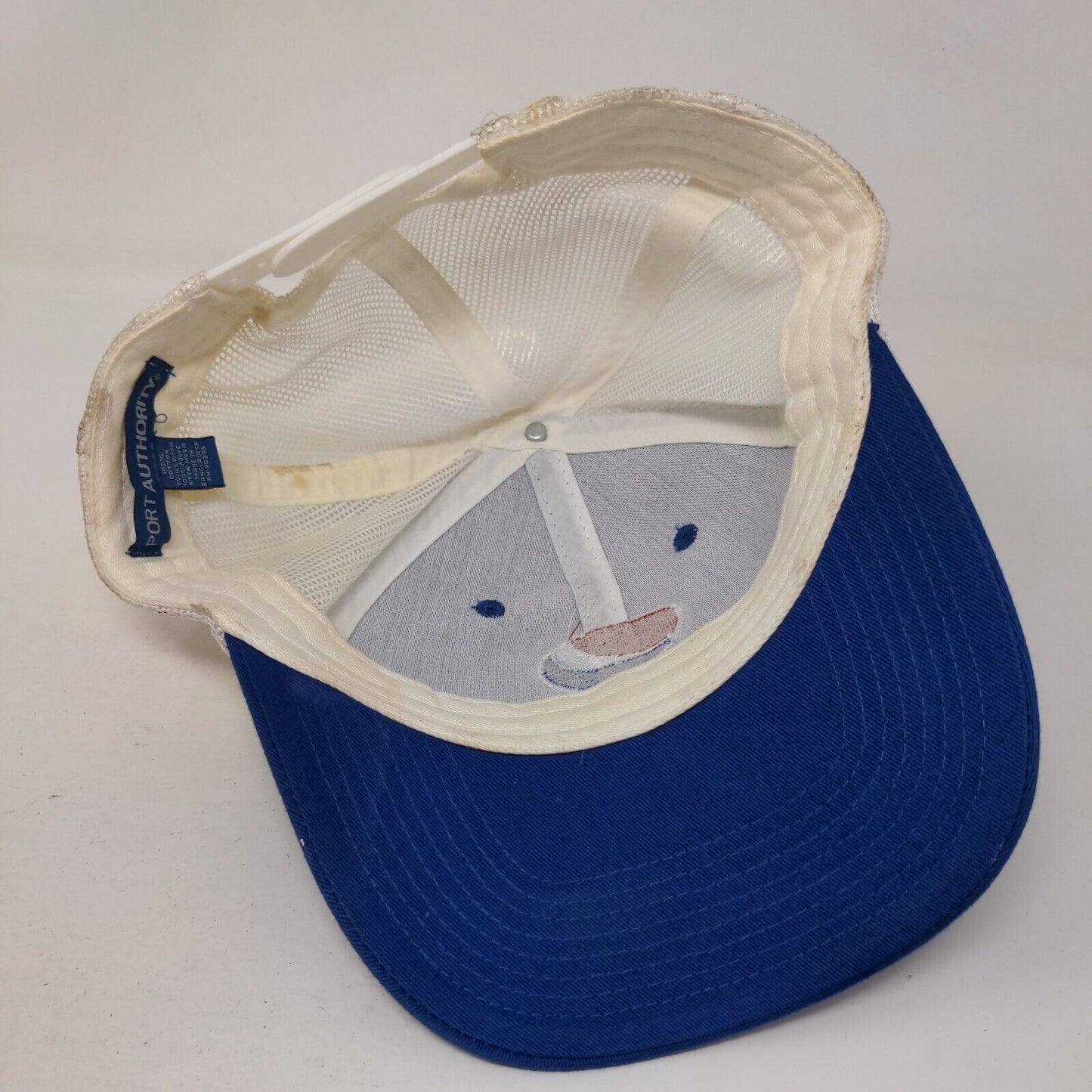Pepsi Snapback Trucker Hat Blue One Size Embroidered Mesh Back Port Authority