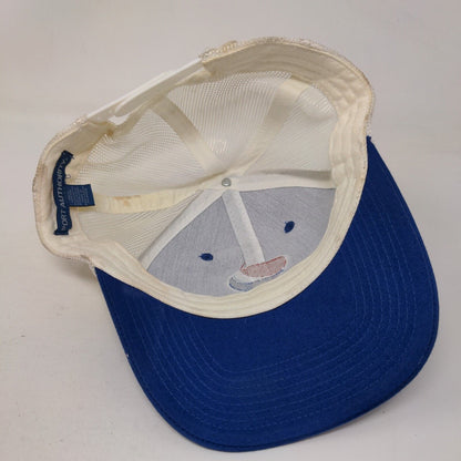 Pepsi Snapback Trucker Hat Blue One Size Embroidered Mesh Back Port Authority