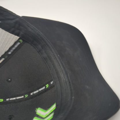 Get Moving Forward Trucker Hat Black One Size Embroidered Logo Mesh Back