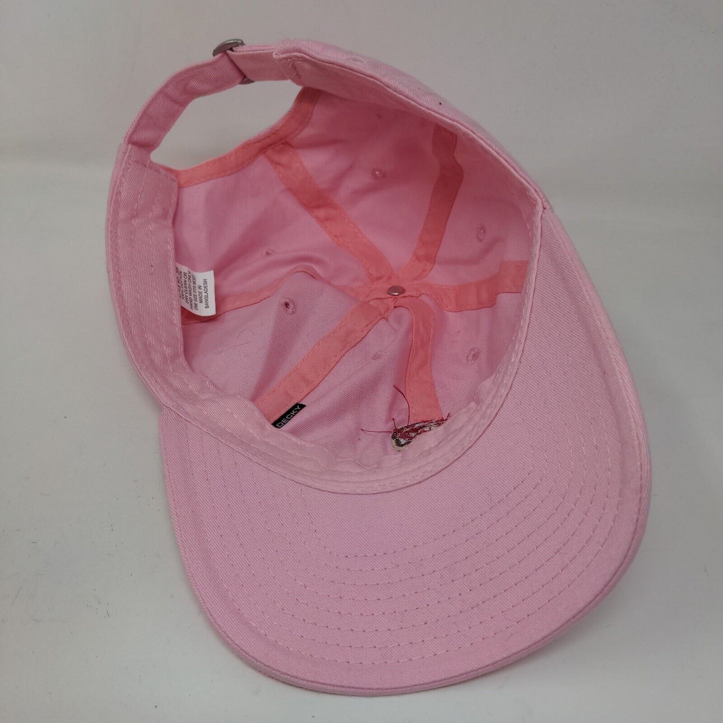 Unbranded Women's Slideback Hat Pink Adjustable Embroidered Donut Logo Cotton