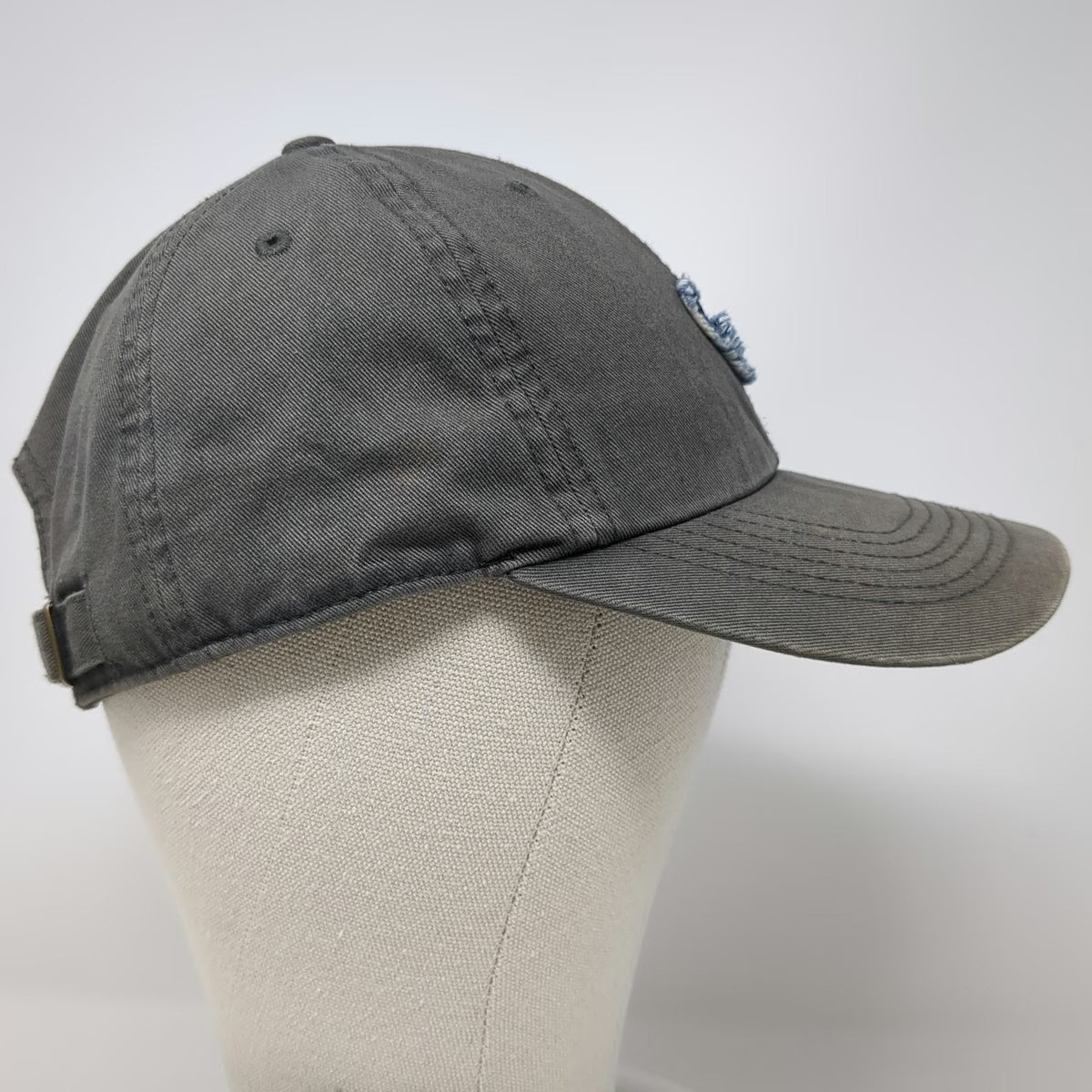 Life is Good Baseball Cap Gray One Size Slideback Blue Heart Patch Cotton Hat