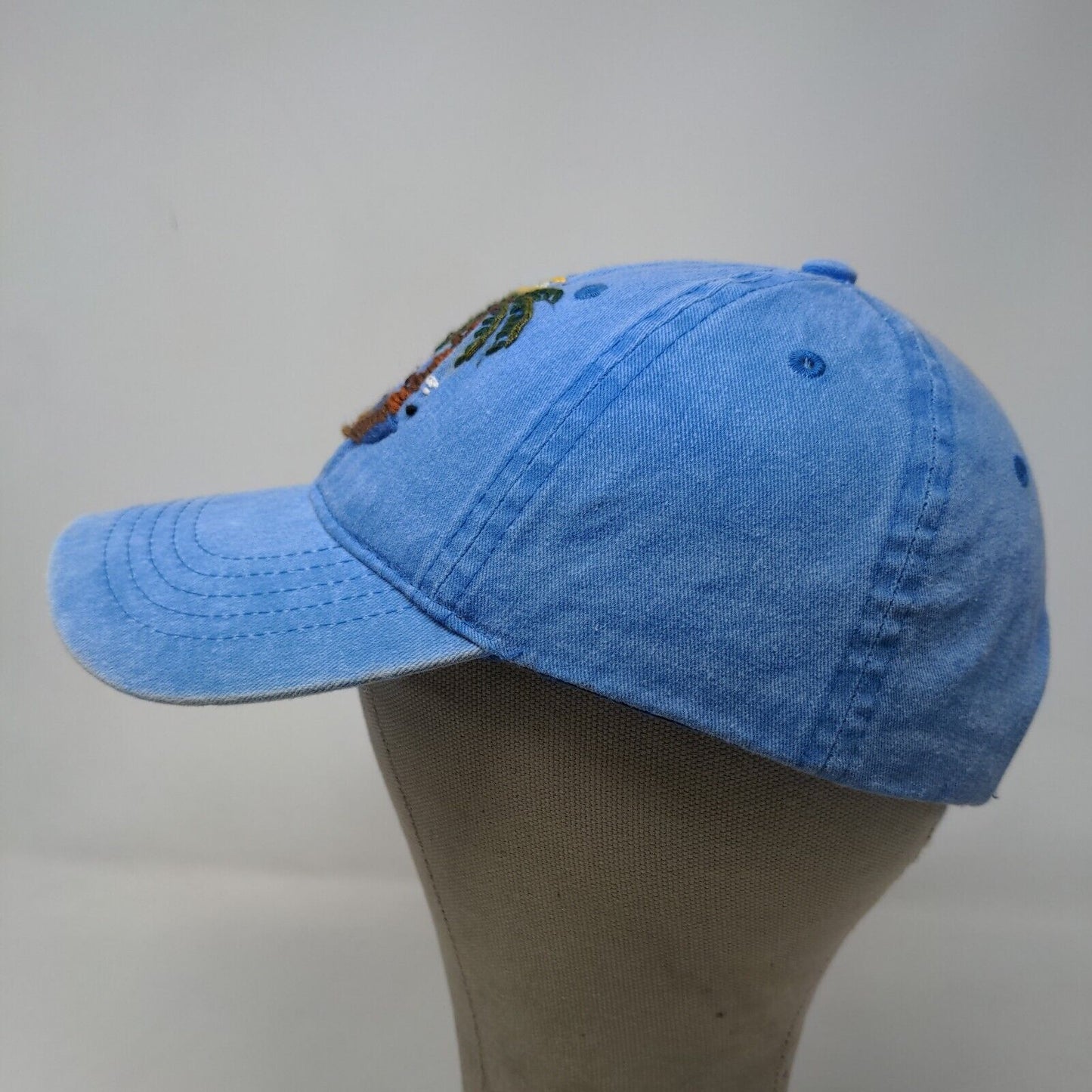 Unbranded Men's Strapback Hat Blue Size OSFM Embroidered Beach Logo