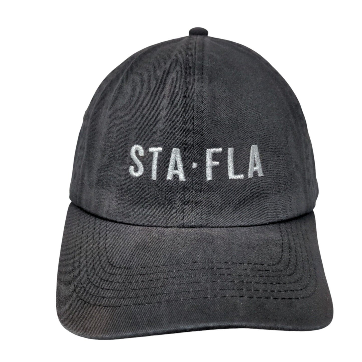 STA FLA Slideback Hat Black One Size Solid Embroidered Big Accessories