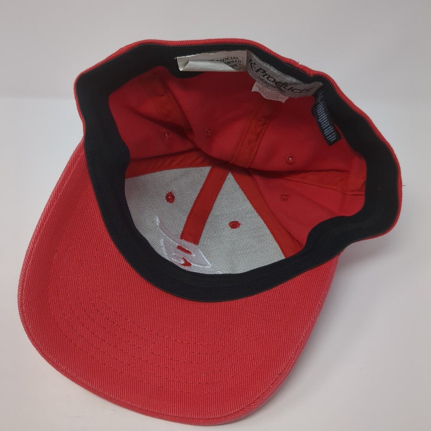 Snap-on Fitted Hat Red One Size Embroidered Logo 6 Panel K-Products