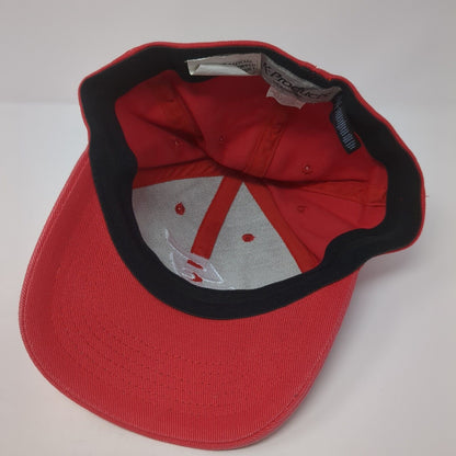 Snap-on Fitted Hat Red One Size Embroidered Logo 6 Panel K-Products