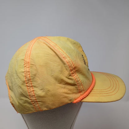 Quail Unlimited Yellow Orange Nylon 5 Panel Cap Rope Snapback OS Embroidered Hat