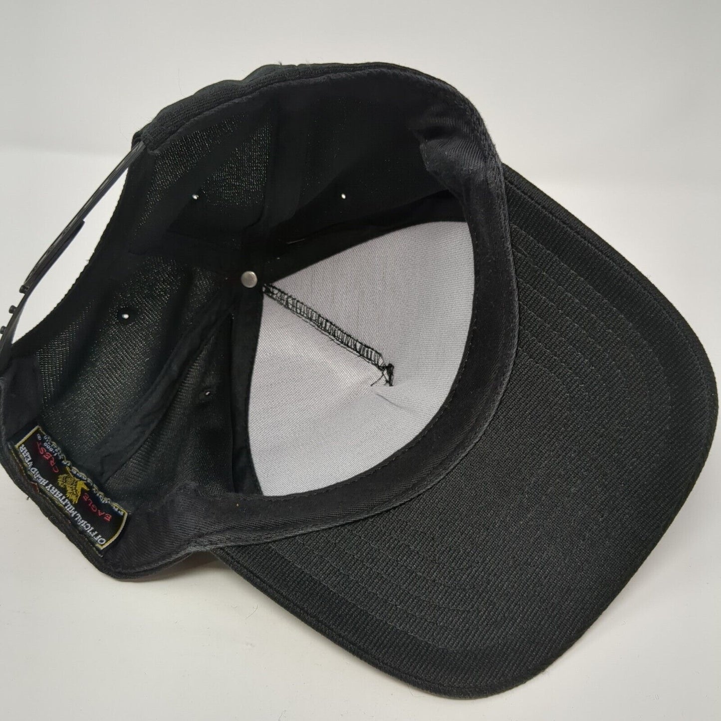 US Army Veteran Snapback Hat Black One Size Adjustable Embroidered Eagle Crest