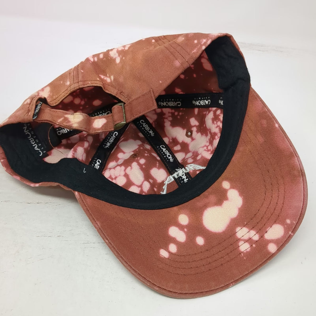 Carbon Elements Baseball Cap Brown One Size Hustle Bleached Acid Wash Cotton Hat