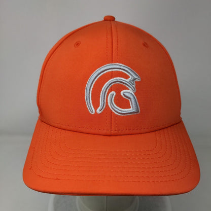 Dome Headwear Fitted Hat Orange Small/Medium Embroidered Logo Trojan