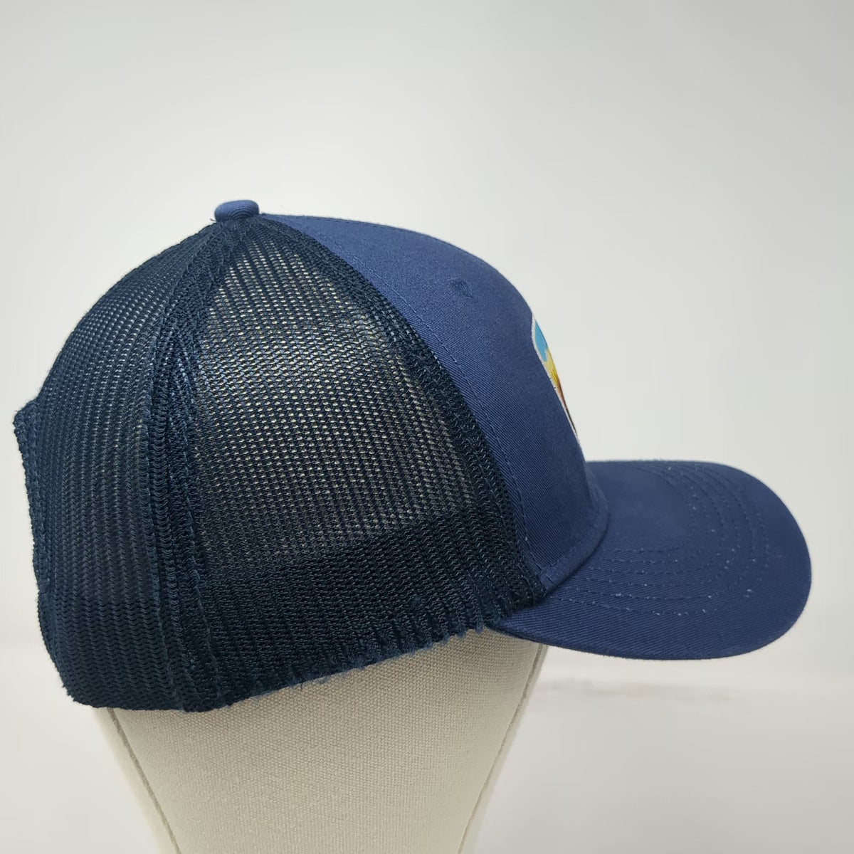 Threadgrit Trucker Hat Blue One Size Deer Patch Mesh Back Snapback Adjustable