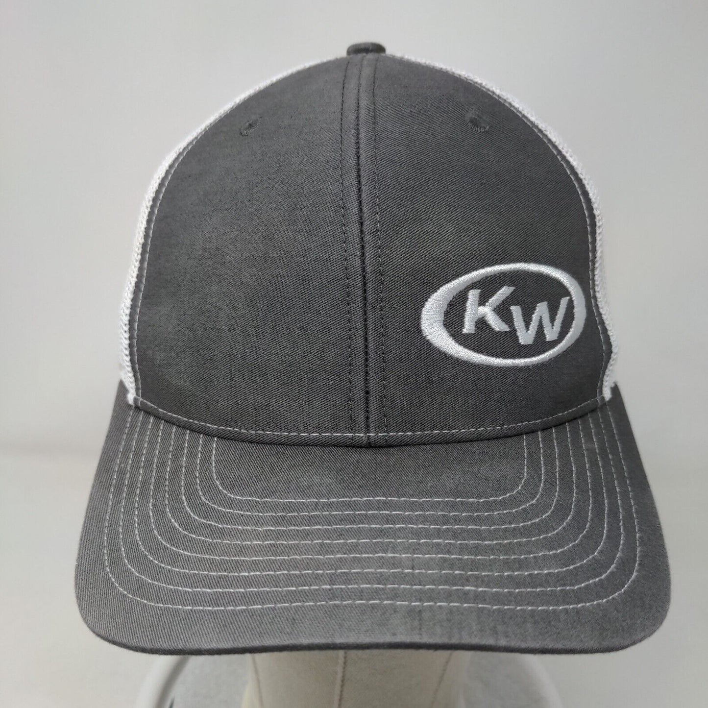 KW Snapback Mesh Back Trucker Hat Gray One Size Embroidered Richardson