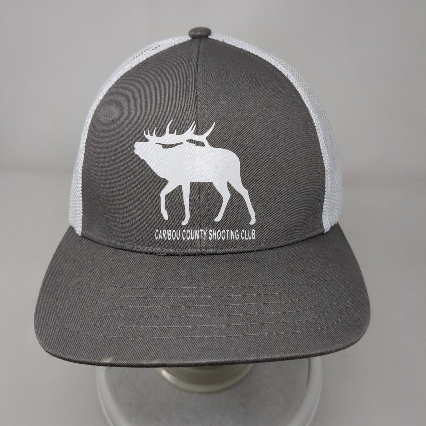 Caribou County Shooting Club Adult Snapback Trucker Hat Gray OS Mesh Outdoor Cap