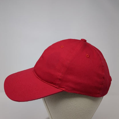 Unbranded Strapback Baseball Cap Red One Size Adjustable Vented Holes Blank
