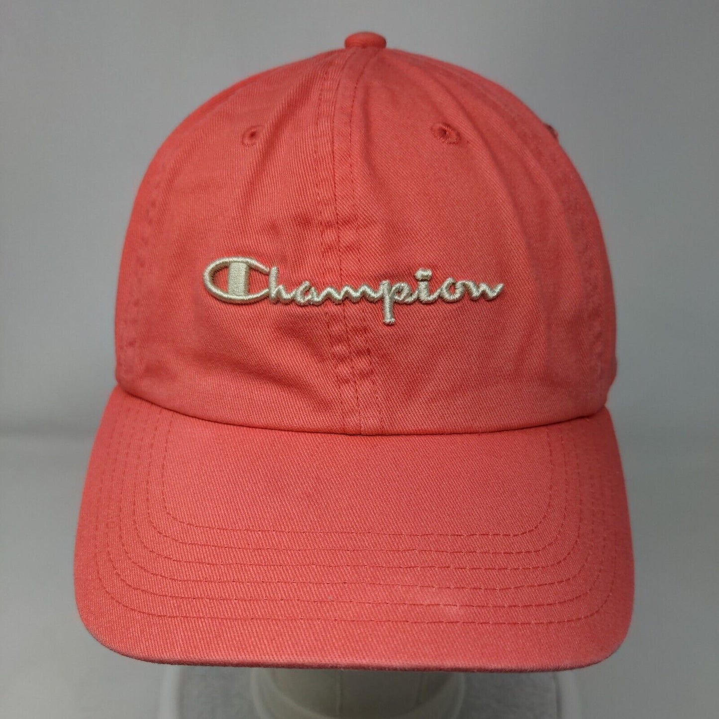 Champion Slideback Hat Pink OSFA Embroidered Adjustable Vent Holes