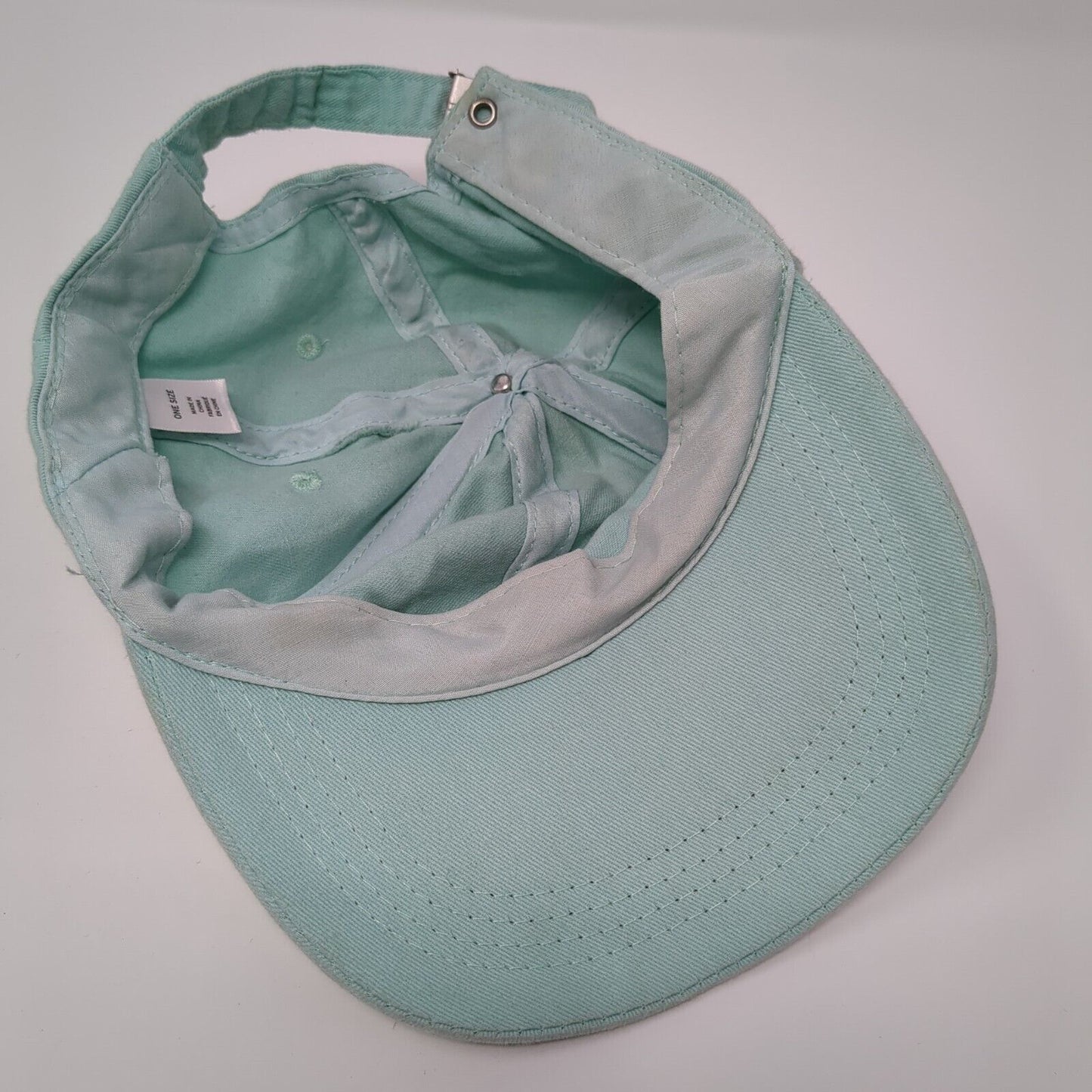 Yin Yang Slideback Hat Bluish-Green One Size Adjustable Embroidered 6 Panel