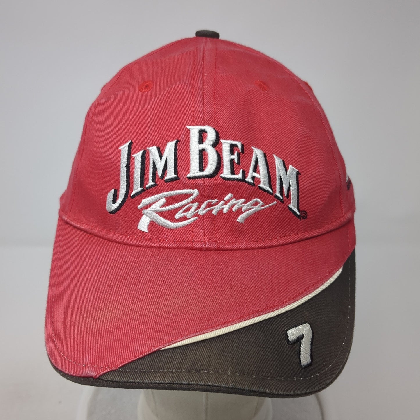 Jim Beam Racing Strapback Hat Red One Size Adjustable Embroidered