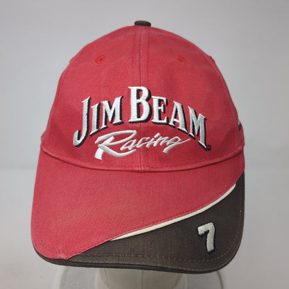 Jim Beam Racing Strapback Hat Red One Size Adjustable Embroidered
