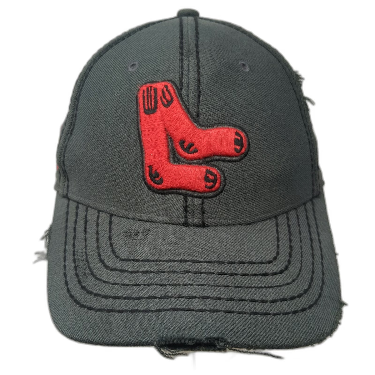 Boston Red Sox MLB 47 Brand Baseball Cap Gray Red M Distressed Cooperstown Hat
