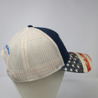 Cap America Blue Trucker Hat One Size Wreaths Across America American Flag Brim