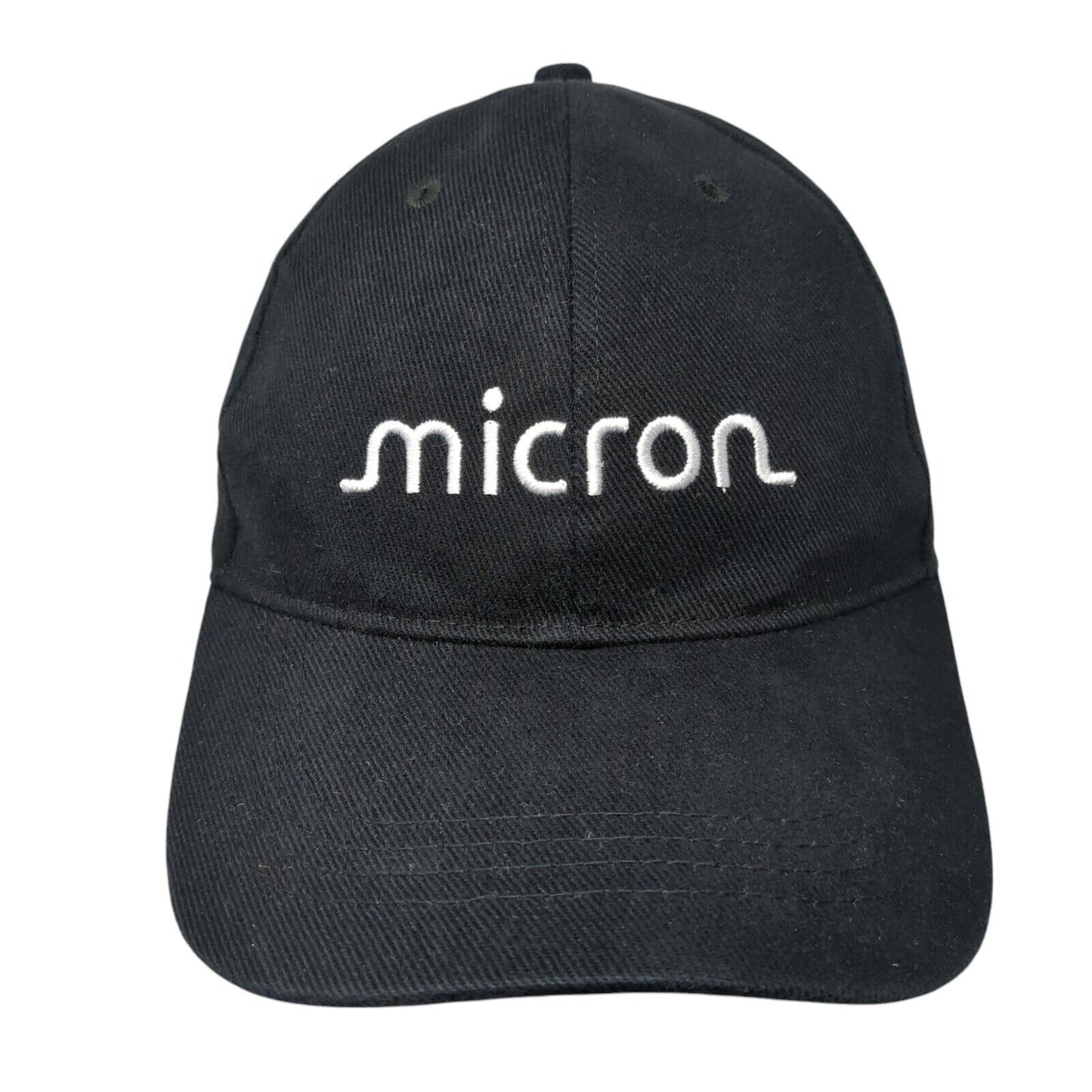 Micron Slideback Hat Black One Size Adjustable Embroidered 6 Panel