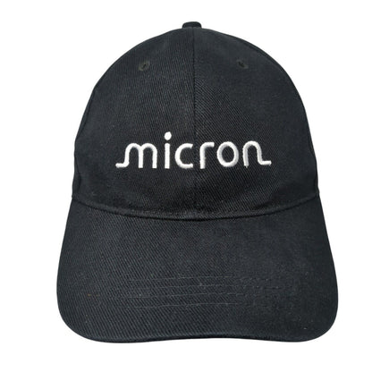 Micron Slideback Hat Black One Size Adjustable Embroidered 6 Panel